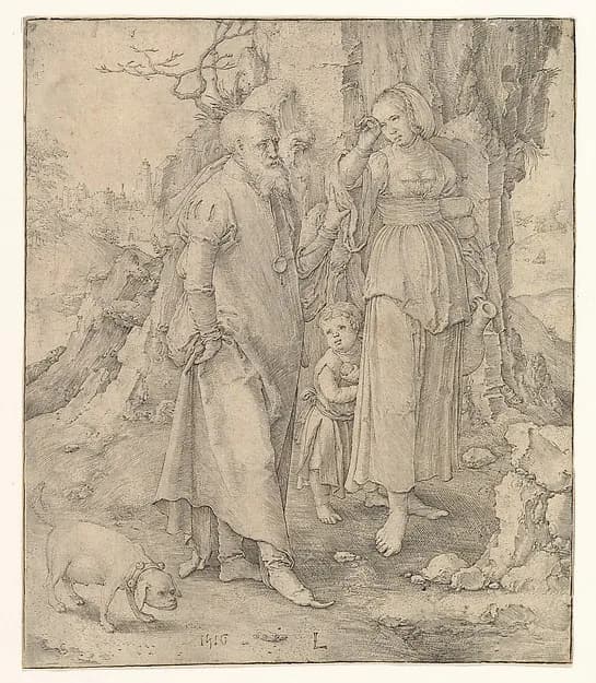Abraham Sending Away Hagar by Lucas van Leyden depicting Genesis 18