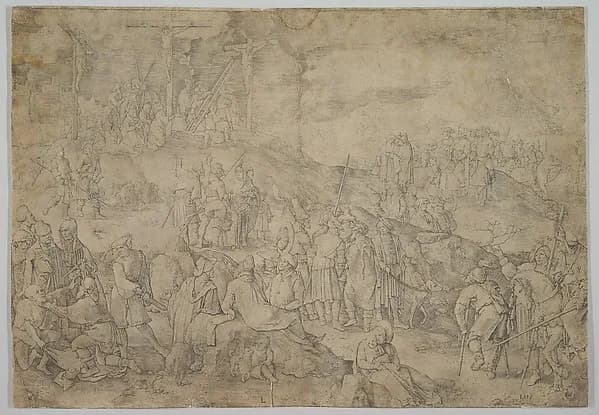 Calvary (Golgotha) by Lucas van Leyden depicting Matthew 27