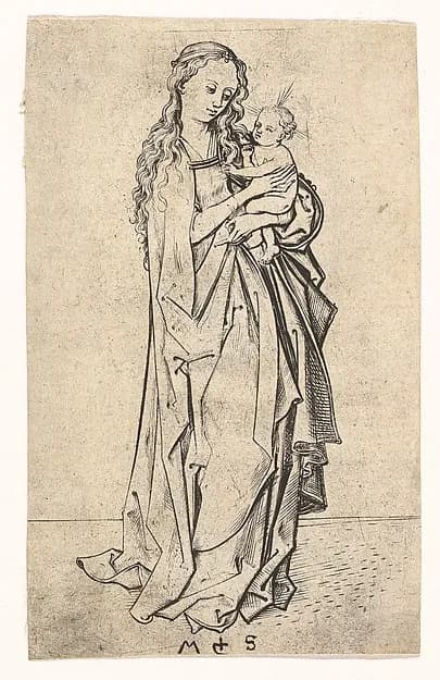 The Small Madonna and Child by Martin Schongauer depicting Luke 2