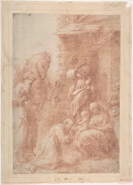 The Adoration of the Magi by Correggio (Antonio Allegri) depicting Matthew 2