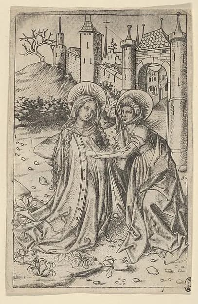 The Visitation by Master ES depicting Luke 1