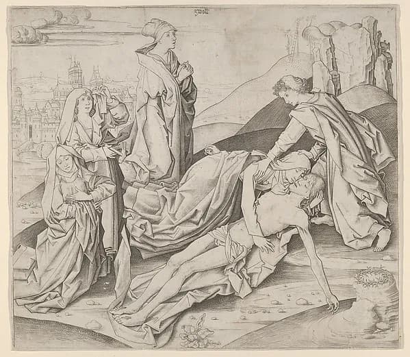 The Lamentation by Master IAM of Zwolle depicting Mark 15