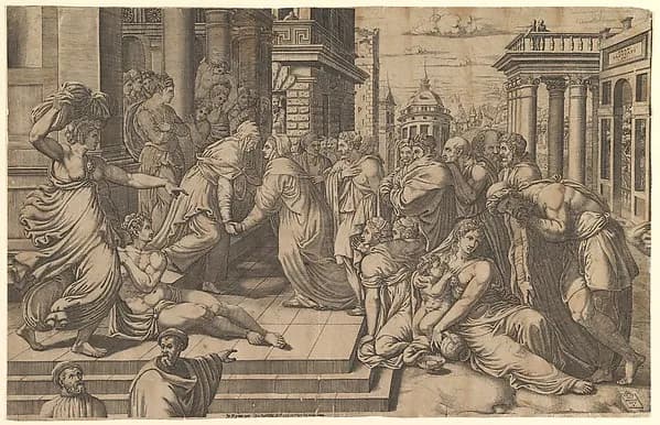 The Visitation by Giorgio Ghisi depicting Luke 1