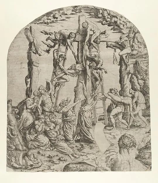 Descent from the Cross by Master IQV depicting John 1