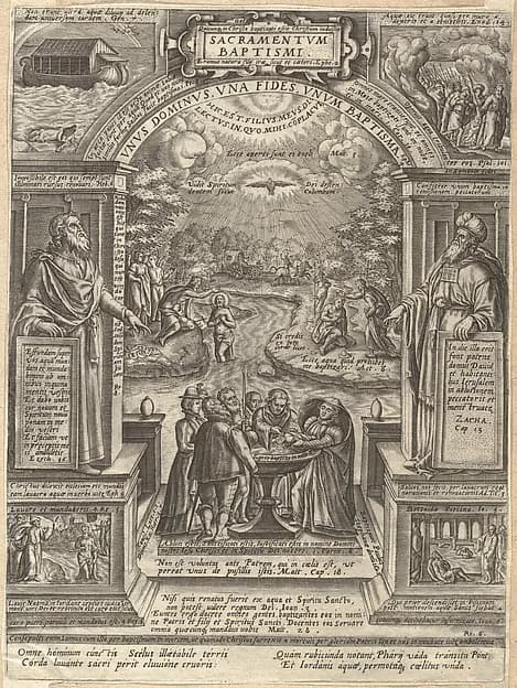Baptism, from "The Seven Sacraments" by Philips Galle depicting John 1