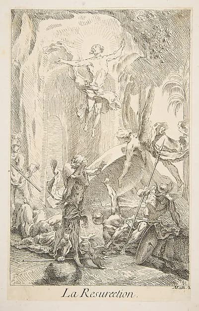 Resurrection by Claude Gillot depicting Matthew 28