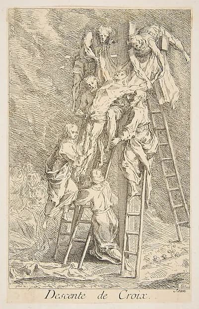 Descent from the Cross by Claude Gillot depicting John 1