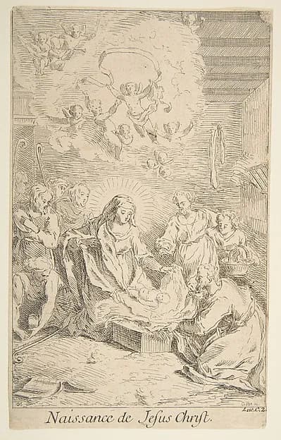 Nativity by Claude Gillot depicting Luke 2