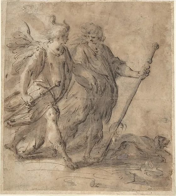 Tobias and the Angel by Hans von Aachen depicting Tobit 6