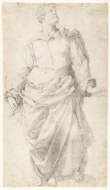 Study for the Figure of Saint Peter by Daniele da Volterra (Daniele Ricciarelli) depicting Matthew 4