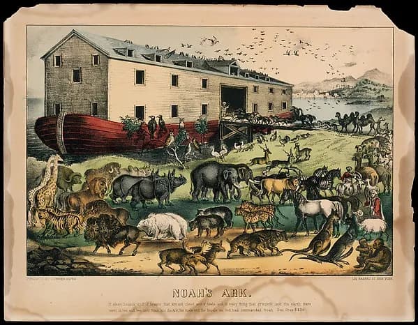 Noah's Ark by Currier & Ives depicting Genesis 7