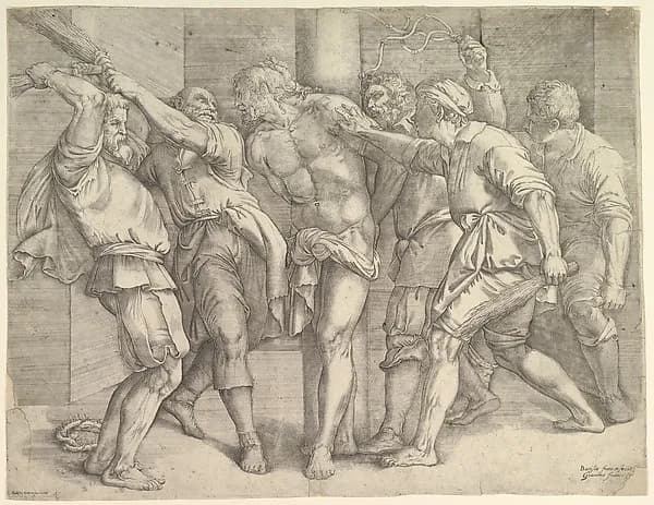 The Flagellation by Battista Franco depicting Matthew 27