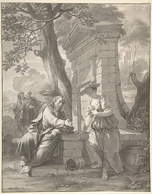 Christ and the Woman of Samaria by Nicholas Verkolje depicting John 1