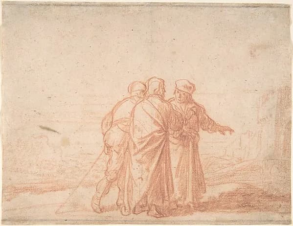 The Road to Emmaus by Claes Moeyaert depicting Luke 24