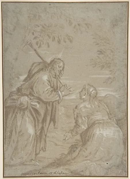 Christ Appearing to Saint Mary Magdalen ("Noli Me Tangere") by Jacopo Bassano (Jacopo da Ponte) depicting John 20