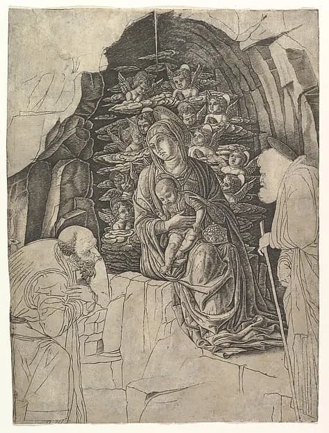 The Adoration of the Magi by Andrea Mantegna depicting Matthew 2