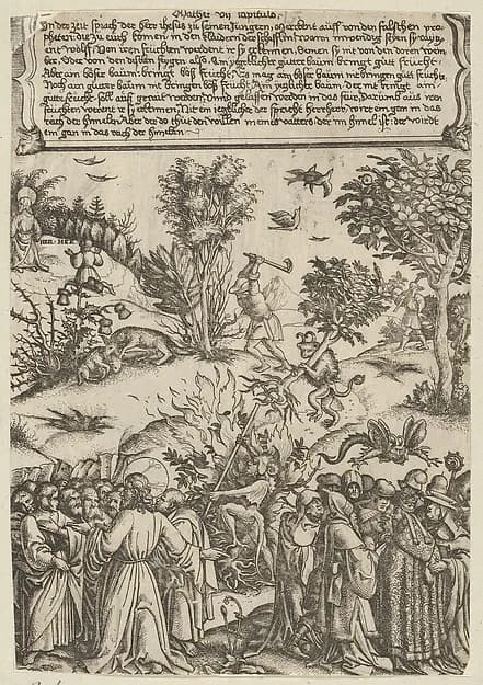 Christ Denouncing False Prophets and Pharisees: Illustration to Matthew 7: 15-21 by Daniel Hopfer depicting John 1