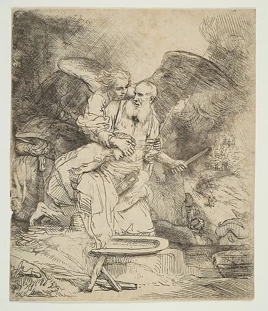 Abraham's Sacrifice by Rembrandt van Rijn depicting Genesis 18