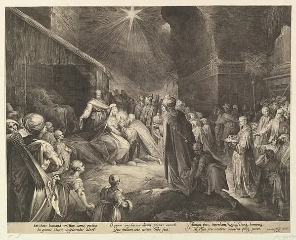 The Adoration of the Magi by Jan Muller depicting Matthew 2