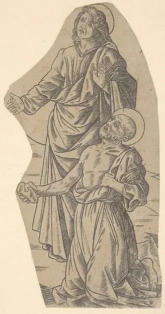 Saint John and Saint Jerome (fragment from a Crucifixion) by Francesco Rosselli depicting Matthew 3