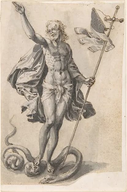 Resurrection of Christ by Anonymous, Netherlandish, 16th century depicting Matthew 28