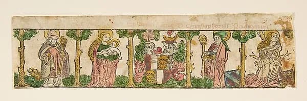 Ornamental Border of the Augsburg Diocese by Anonymous, German, 16th century depicting Luke 2