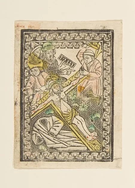 Christ Nailed to the Cross by Anonymous, German, 15th century depicting Matthew 27