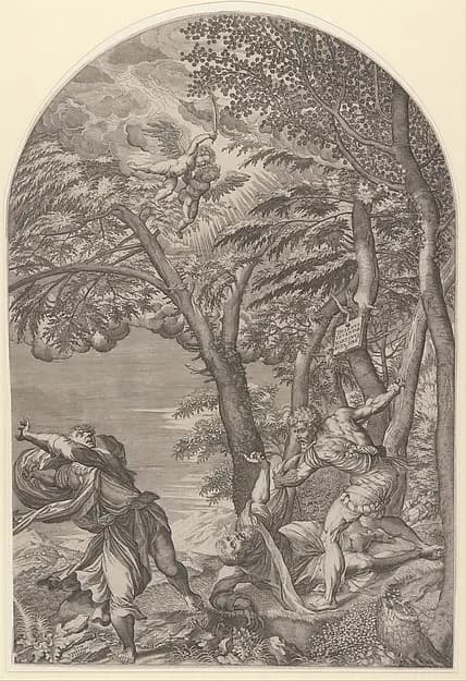 The Martyrdom of Saint Peter by Martino Rota depicting Acts 12