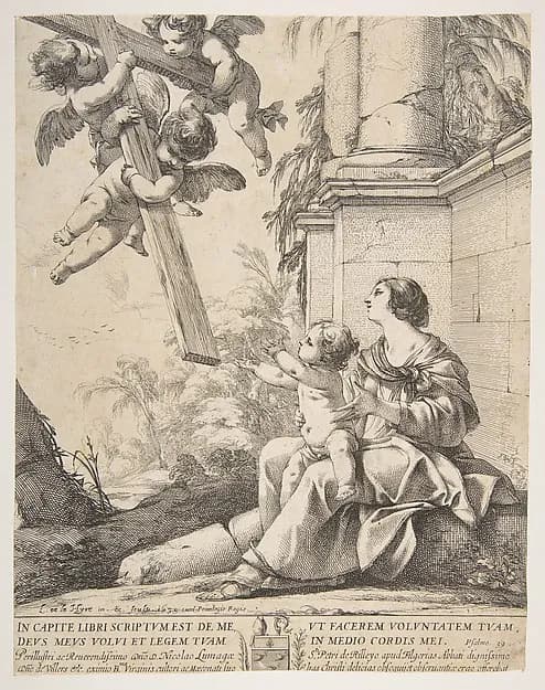 Virgin and Child with Angels by Laurent de La Hyre depicting Luke 2