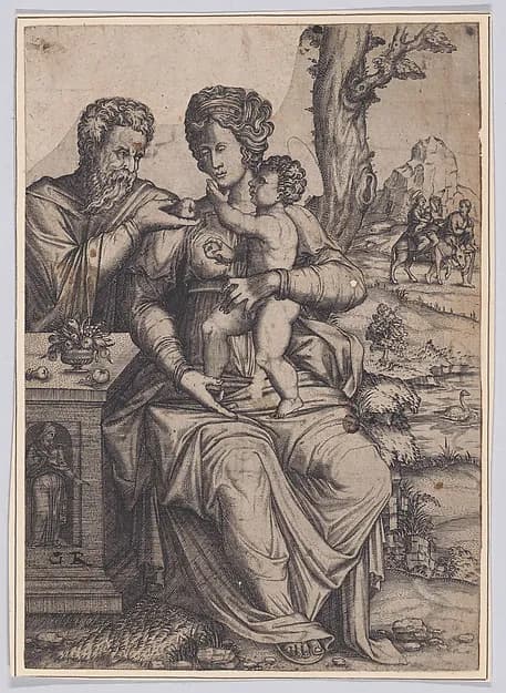Holy Family by Lambert Suavius depicting Luke 2