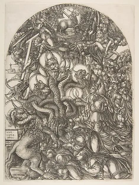 The Beast with Seven Heads and Ten Horns, from the Apocalypse by Jean Duvet depicting Revelation 1