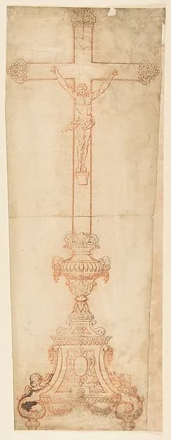 Design for a Crucifix by Anonymous, French, 18th century depicting Matthew 27