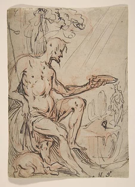 Saint John the Baptist in a Landscape by Hans Stutte depicting Matthew 3