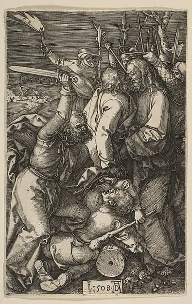 Betrayal of Christ, from "The Passion" by Albrecht Dürer depicting Matthew 26