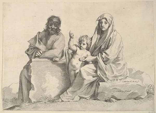 Holy Family by Claude Mellan depicting Luke 2