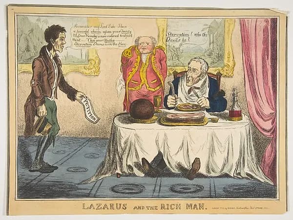 Lazarus and the Rich Man by Anonymous, British, 19th century depicting John 11
