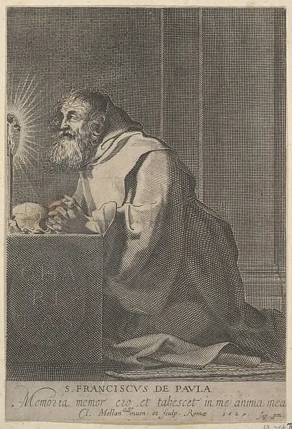 St. Francis de Paul by Claude Mellan depicting John 1