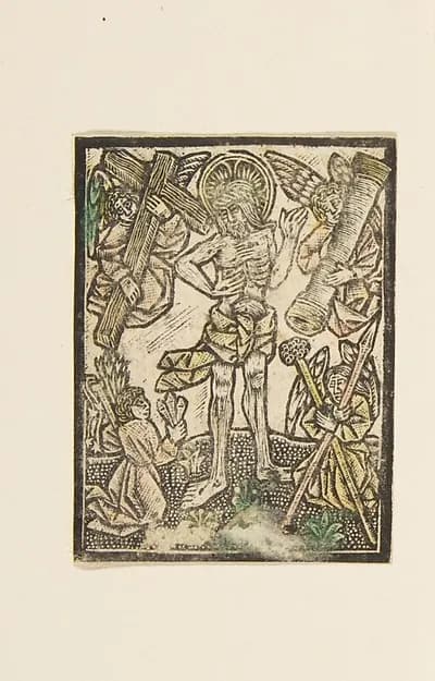 The Man of Sorrows with Angels by Anonymous, German, 15th century depicting John 1