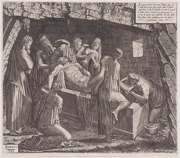 Entombment of Christ by Lambert Suavius depicting Matthew 27