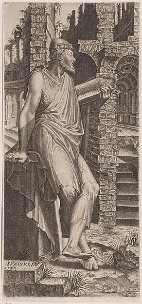 St. Matthew, from "Christ, the Twelve Apostles and St. Paul" by Lambert Suavius depicting John 1