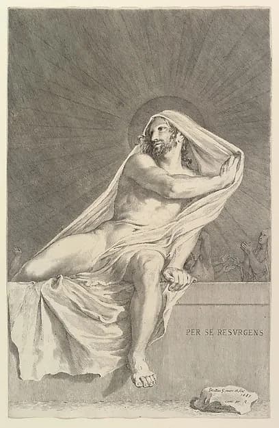 The Resurrection by Claude Mellan depicting Matthew 28