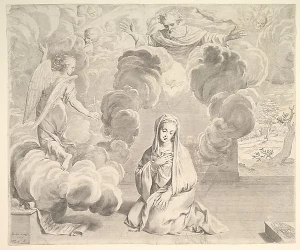 Annunciation by Claude Mellan depicting Luke 1