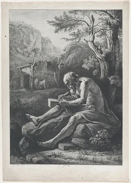 St. Jerome by Jean Jacques de Boissieu depicting Romans 8
