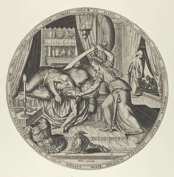 Judith, from "Famous Women from the Old Testament" by Philips Galle depicting Judith 13