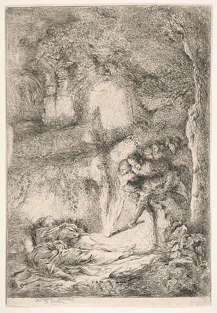 Finding the bodies of Saints Peter and Paul by Giovanni Benedetto Castiglione (Il Grechetto) depicting Matthew 4