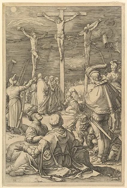 Christ on the Cross, from "The Passion of Christ" by Hendrick Goltzius depicting Matthew 27