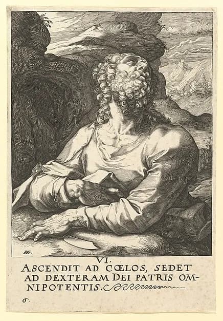 St. Bartholomew, from "Christ, the Apostles and St. Paul with the Creed" by Hendrick Goltzius depicting John 1