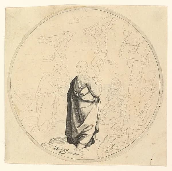 The Crucifixion by Hendrick Goltzius depicting Matthew 27