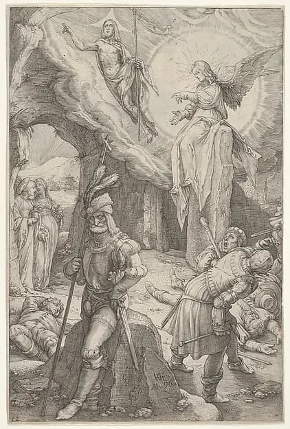 The Resurrection, from "The Passion of Christ" by Hendrick Goltzius depicting Matthew 28
