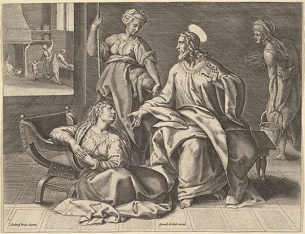 Christ in the House of Mary by Gerard de Jode depicting John 1